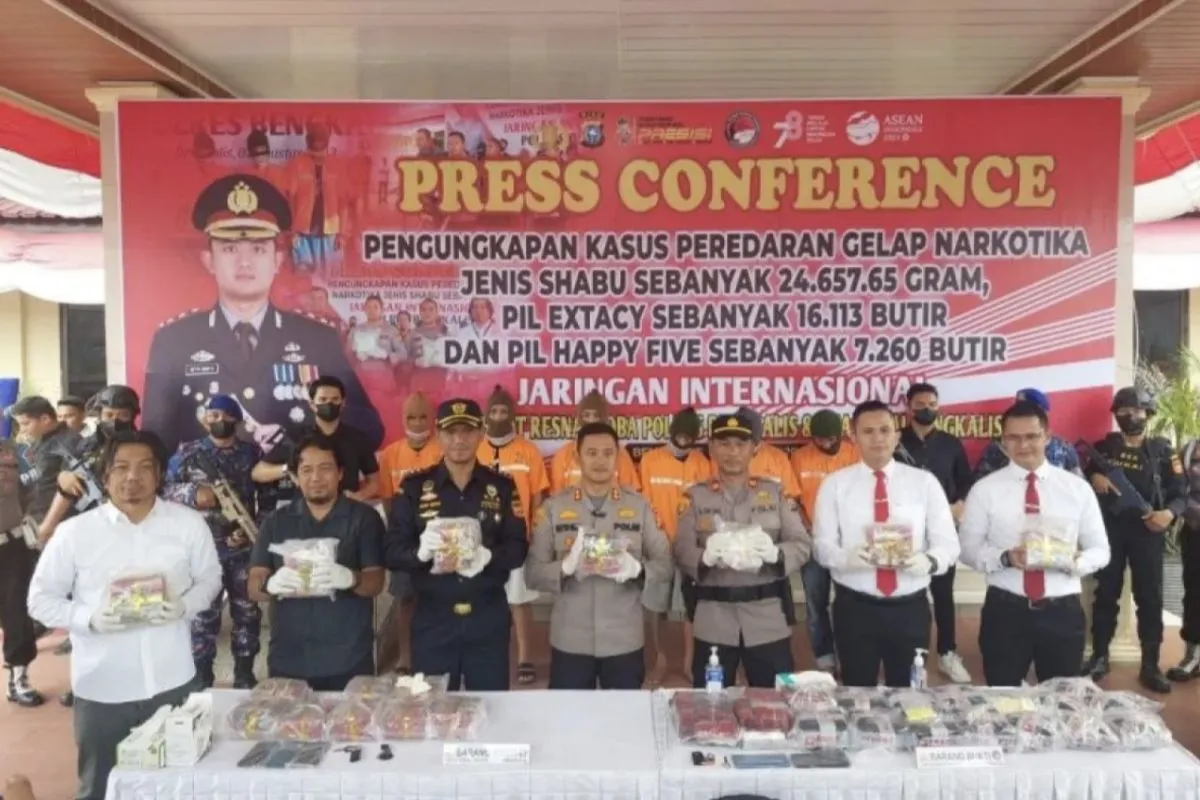 Polres Bengkalis Ungkap Peredaran 24 Kg Sabu Dan Ribuan Ekstasi